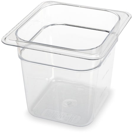Carlisle Foodservice StorPlus Polycarbonate Food Pan, 2.5 qt, 6.38 x 6.75 x 6, Clear, Plastic 3068507